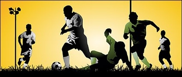 Playing soccer athletes vector material Thumbnail