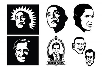 Presidential Faces Vector Graphics Thumbnail