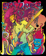 Psychedelic Rock Star Poster Vector Thumbnail