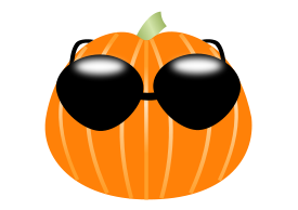 Pumpkin wearing sunglasses