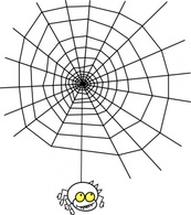 Ragno The Spider With A Simple Web clip art Thumbnail