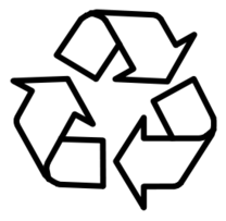 Recycling Symbol 3 Arrows Black Outline Thumbnail