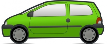 Red And Green Renault Twingo clip art Thumbnail