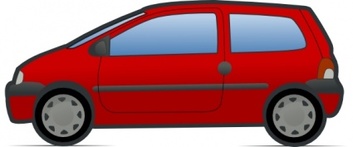 Red And Green Renault Twingo clip art Thumbnail