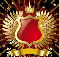 Red banner with gold wings Thumbnail