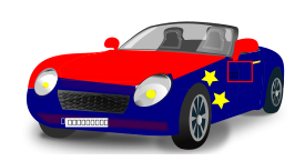 Red Blue Convertible Sports Car Thumbnail