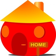 Red Building House Home Round Orange Fat Maison Thumbnail