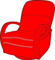Red Desk Chair Seat Lounge Leather Thumbnail
