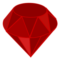 Red ruby, no transparency, no shading, square area