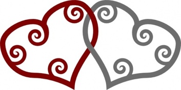 Red Silver Maori Hearts Interlinked clip art Thumbnail
