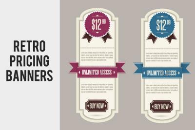 Retro Pricing Banners Vector Thumbnail