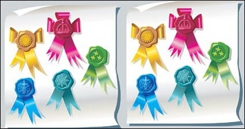 Ribbon badges vector