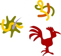 Rooster Star Worms clip art Thumbnail