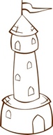 Round Tower With Flag clip art Thumbnail