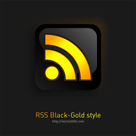 RSS Icon with Black Gold Style Thumbnail