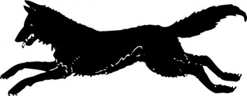 Running Wolf Silhouette clip art