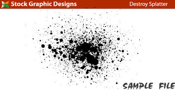 Sample file from destroy splatter vector and photoshop brush pack