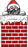 Santa In A Chimney clip art Thumbnail