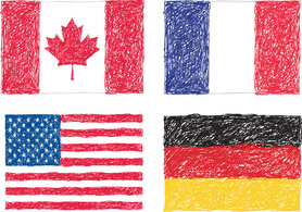 Scribble Flags Vector