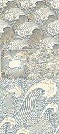 Seamless Patterns With Waves .Vector Set