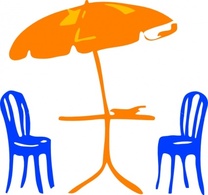 Seats With Umbrella clip art Thumbnail