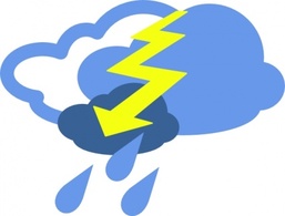 Severe Thunder Storms Weather Symbol clip art Thumbnail