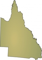 Shaded Geography Australia Map States Queensland Cartoon Blank Coastline Mapgeography
