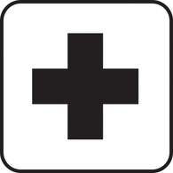 Sign Black Map Cross White Plus First Aid Hospital