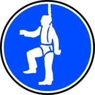 Sign Blue Fall Symbol Signs Symbols Protection Obligatoire Sticker Against Obligatory