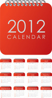 Simple Red 2012 Calendars Thumbnail