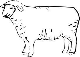 Single Sheep clip art Thumbnail