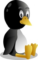 Sitting Baby Pinguin Tux clip art Thumbnail