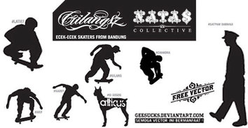Skaters silhouettes free vector
