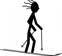 Skier Silhouette clip art Thumbnail