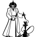 Skull Face With Hookah Vector