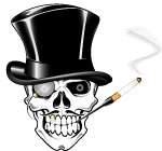 Skull Gambler Vector Clip Art