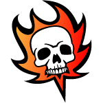 Skull On Fire Vector Graphics