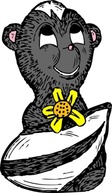 Skunk With A Flower clip art Thumbnail