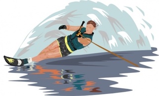 Slalom Water Skier clip art Thumbnail