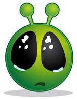 Smiley Green Alien Big Eyes clip art