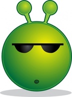 Smiley Green Alien Huh clip art