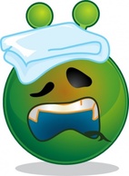 Smiley Green Alien Sick clip art