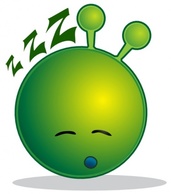 Smiley Green Alien Sleepy clip art Thumbnail