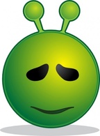 Smiley Green Alien Sorry clip art