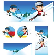 Snow boarding vector 10