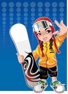 Snow boarding vector 11