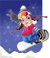 Snow boarding vector 13