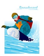 Snow boarding vector 8