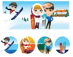 Snow boarding vector 9 Thumbnail