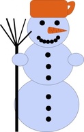 Snowman With Broom clip art Thumbnail